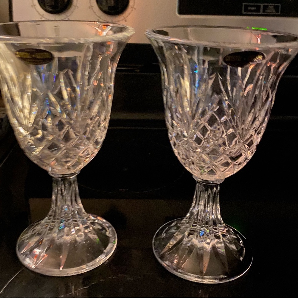 Vintage Deplomb Crystal Wine Glass Set